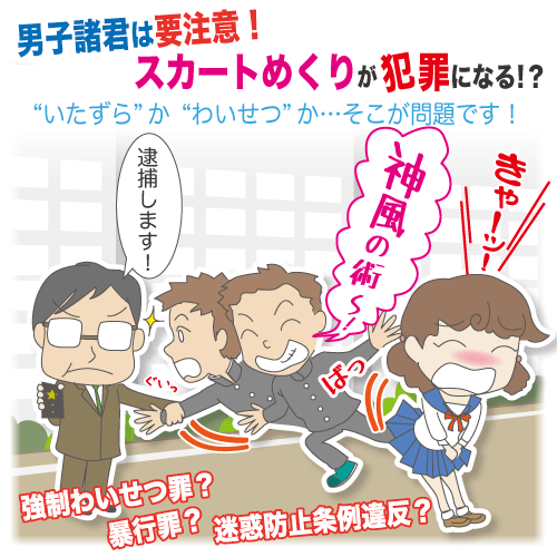 男子諸君は要注意 スカートめくりが犯罪になる 契約書の雛形 書式 書き方が無料 弁護士監修400種類 マイ法務