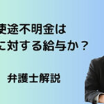 使途不明金は役員に対する給与か?